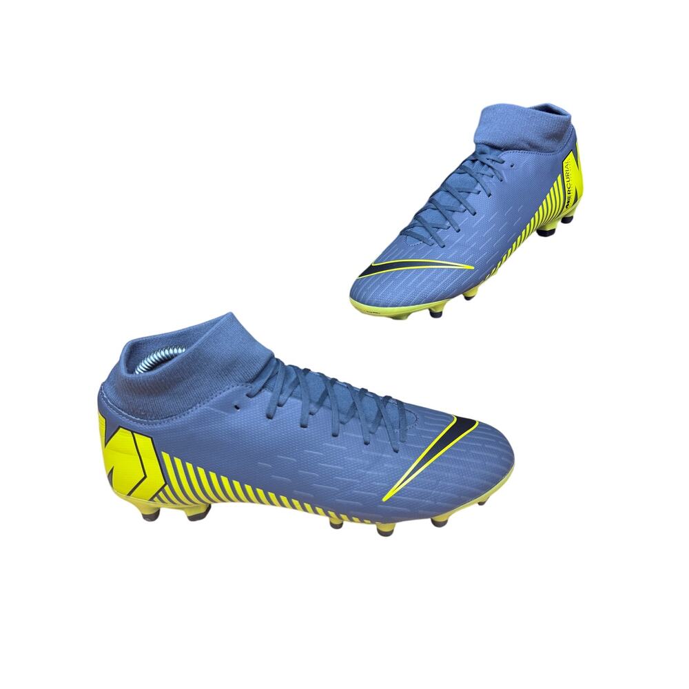Men's Grey and Yellow Nike Mercurial Soccer Cleats